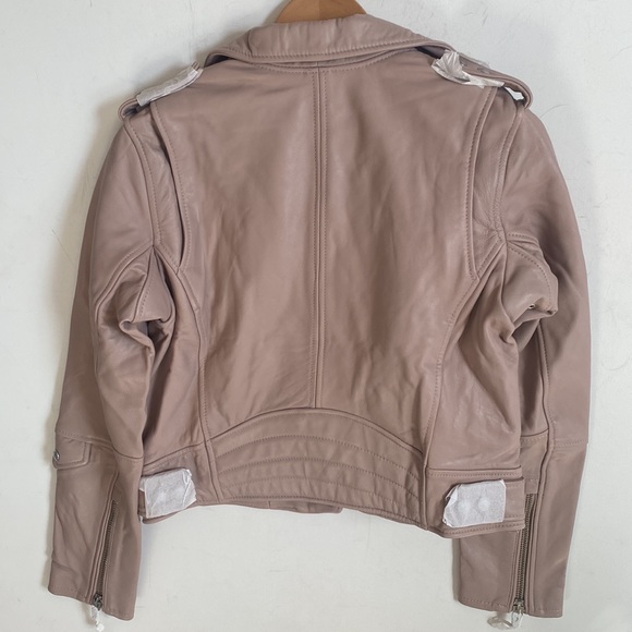 (A8) NEW Blank NYC Pink Genuine Leather Moto Jacket, Size Medium, NWOT - Picture 13 of 14